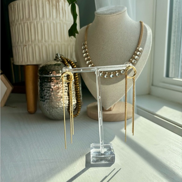 🌟BUY 1 GET 1 FREE🌟 BRAND NEW Minimalist Metal Long Tassel Earrings - Picture 2 of 7